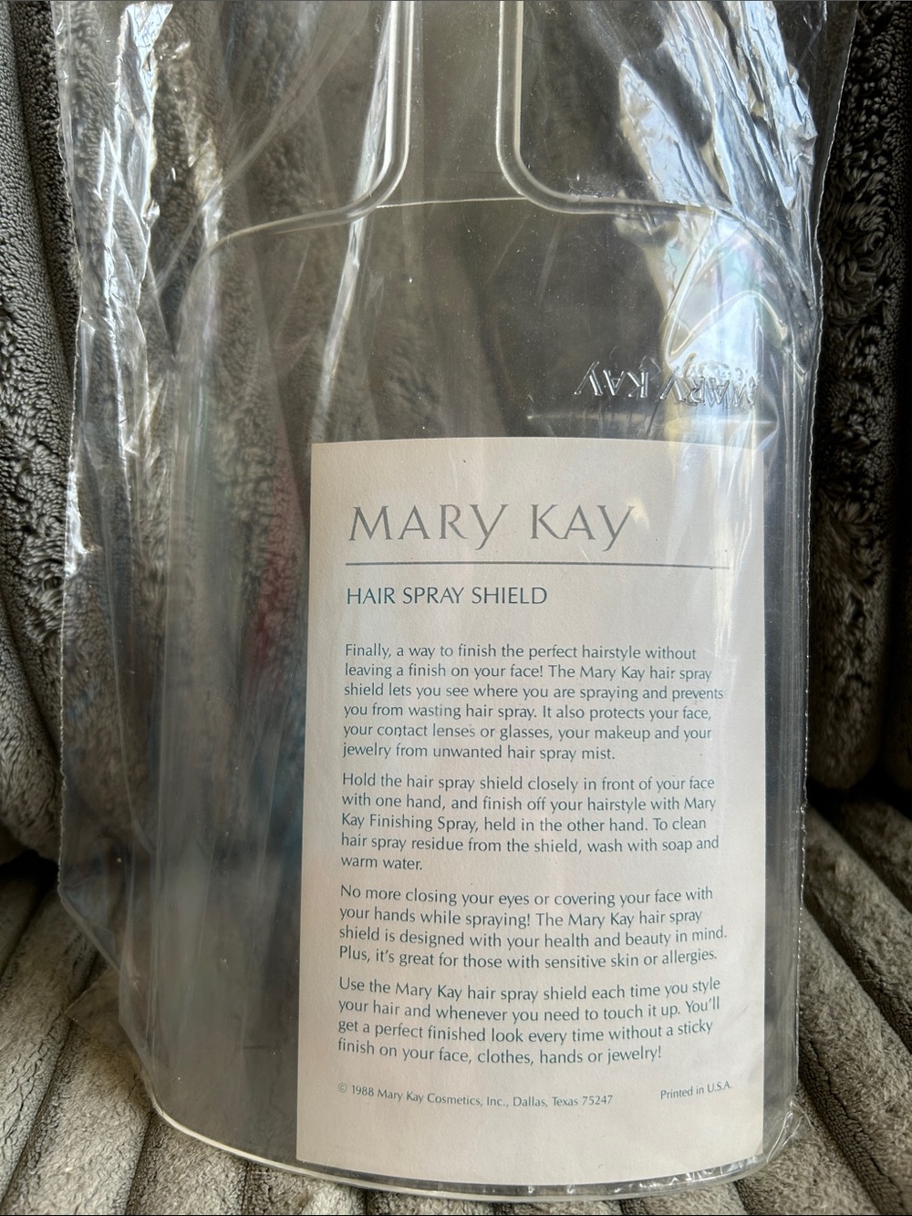 Mary Kay Hair Spray Face Shield Sealed Retired Vintage Clear Plastic NIP